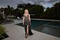 Primavera Couture 4353 Plunging V-Neck Floral A-Line Dress