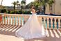Primavera Couture 11134 Illusion Sleeves Plunging Neck Bridal Dress