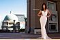 Primavera Couture 3594 Floral Appliques V-Neck Bridal Gown