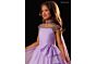 Rachel Allan 10342 Ruched Bodice Beaded Cap Sleeve Dress