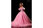 Rachel Allan 10344 Cold-Shoulder Feather Sleeve Beaded Dress