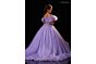 Rachel Allan 10344 Cold-Shoulder Feather Sleeve Beaded Dress