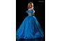 Rachel Allan 10344 Cold-Shoulder Feather Sleeve Beaded Dress