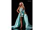 Rachel Allan 10350 Sleeveless Beaded Taffeta Overskirt Romper