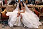 Locket 16228 Lilith Flounce Skirt Chapel Train Organza Wedding Gown