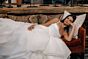 Locket 16228 Lilith Flounce Skirt Chapel Train Organza Wedding Gown