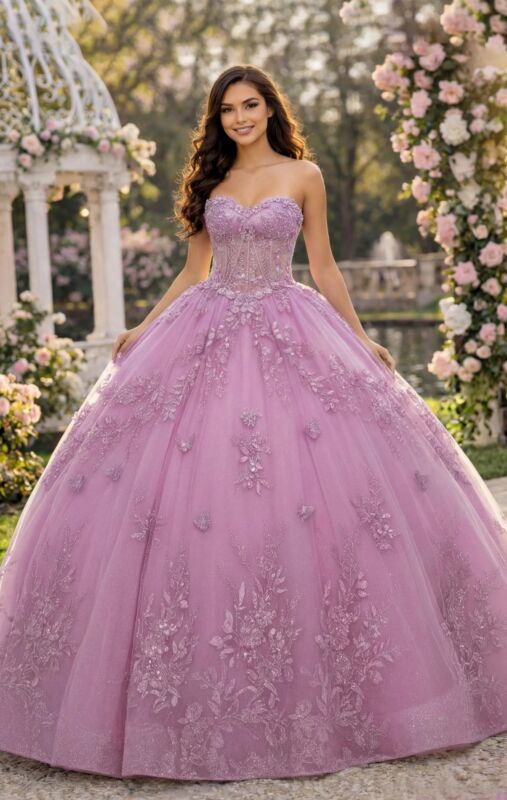 Jovani Q43812 Sweetheart Neck Basque Waist Quinceanera Dress