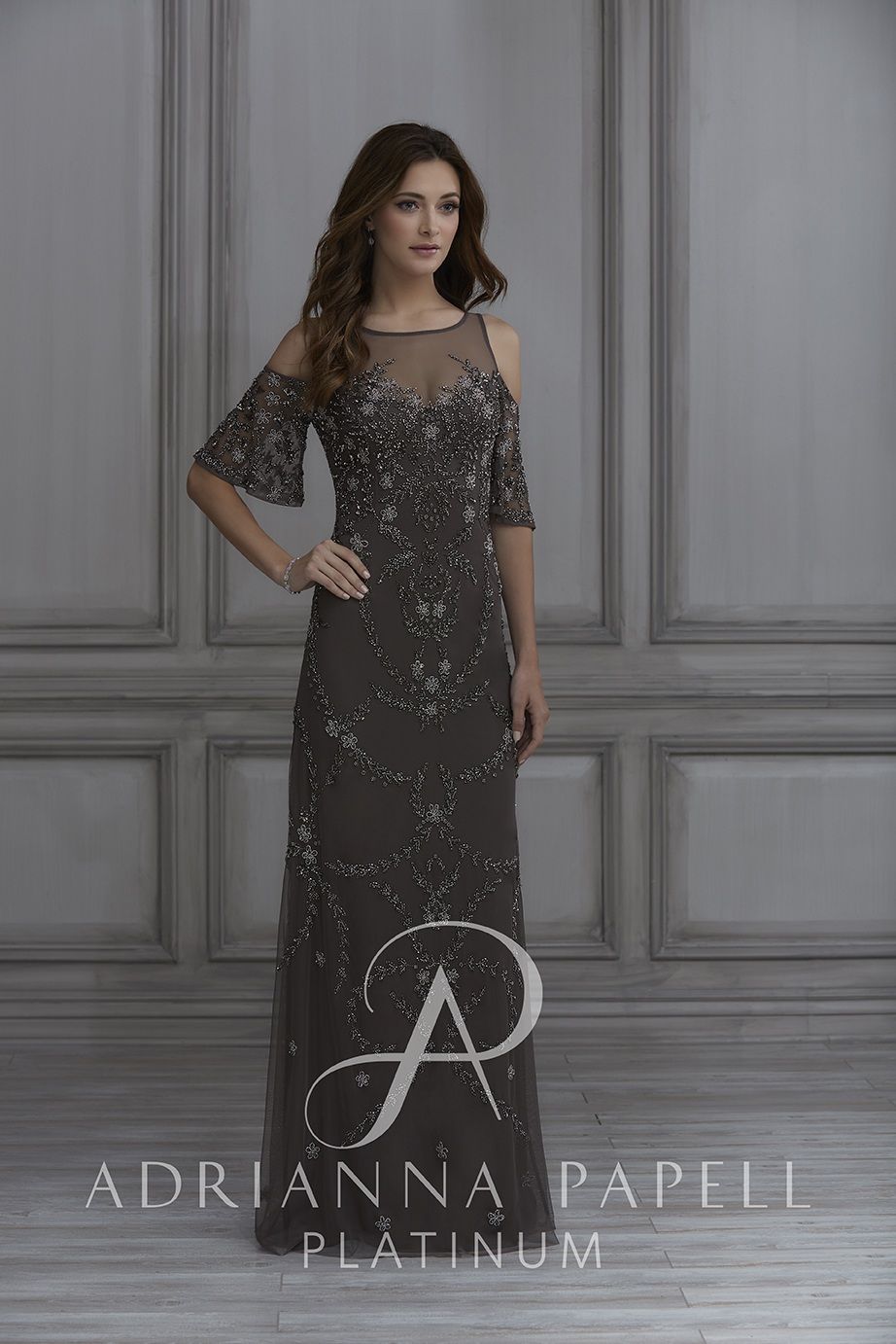 Adrianna Papell Platinum Bridesmaids 40368 Fiancee over 1000 gowns IN-STOCK  | Prom Dresses | Wedding Dresses | Tuxedos