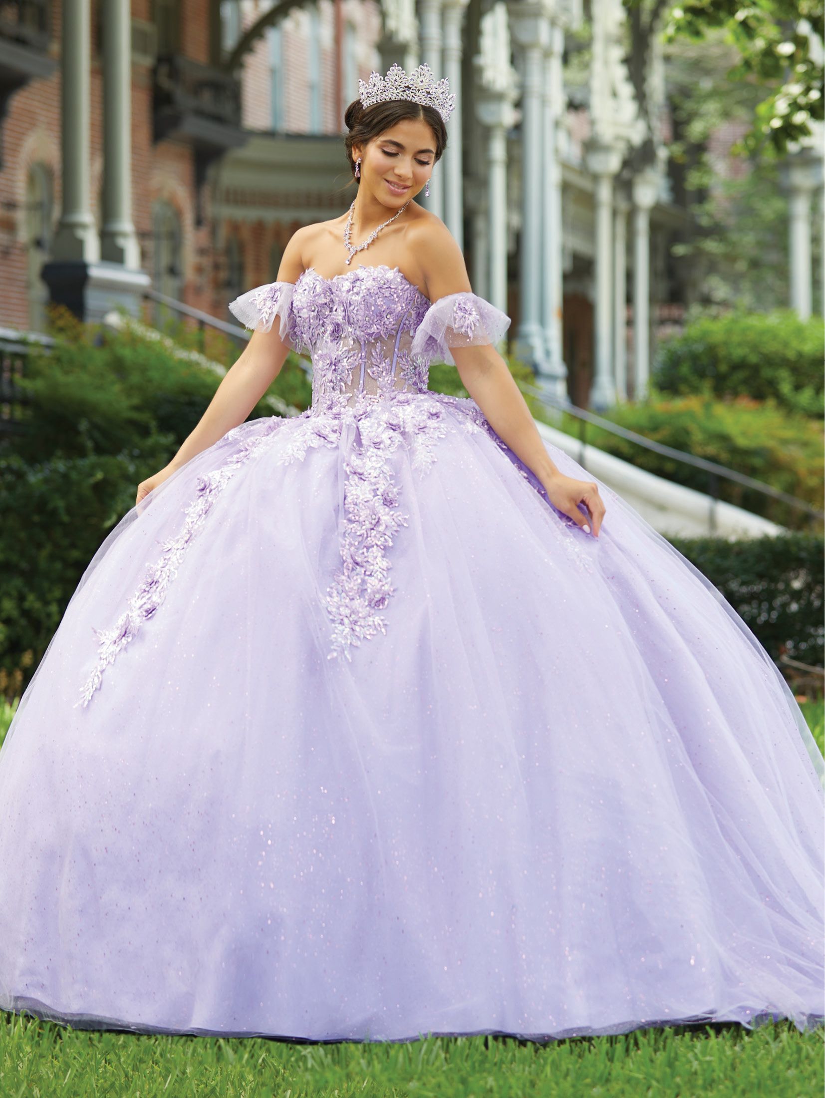 House of Wu 56465 Sheer Bodice Strapless Quinceanera Gown