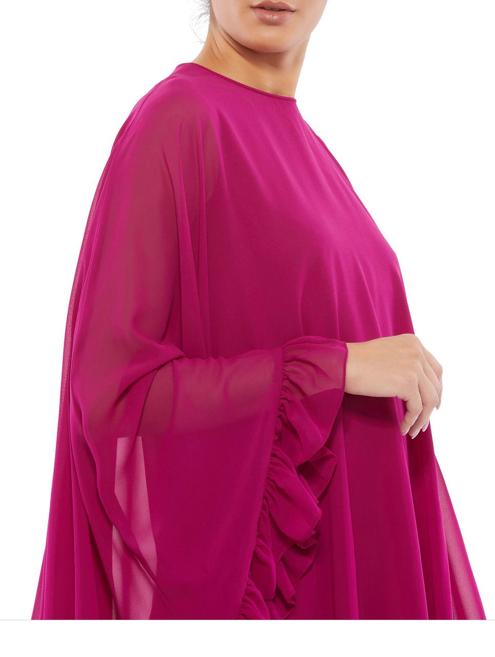 Ieena for Mac Duggal 554071 Cape Sleeve Tent Dress - MadameBridal.com