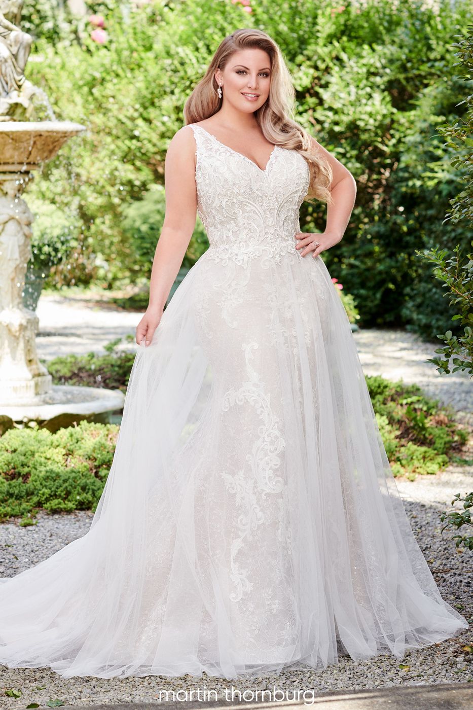 Martin Thornburg 120247W Amelia Cage Skirt Plus Size Bridal Dress ...