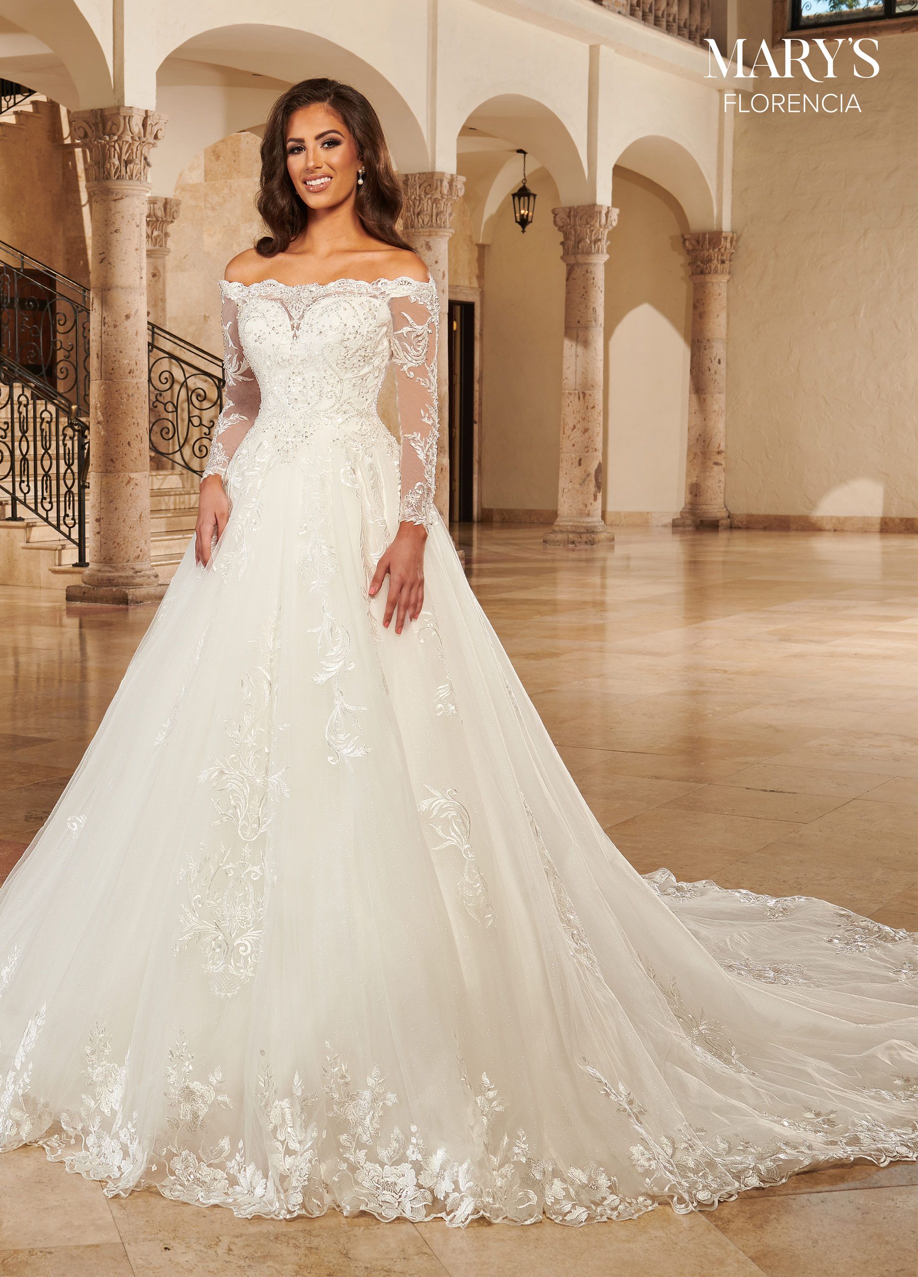 Off Shoulder Long Bridal Dress – ALBINA DYLA