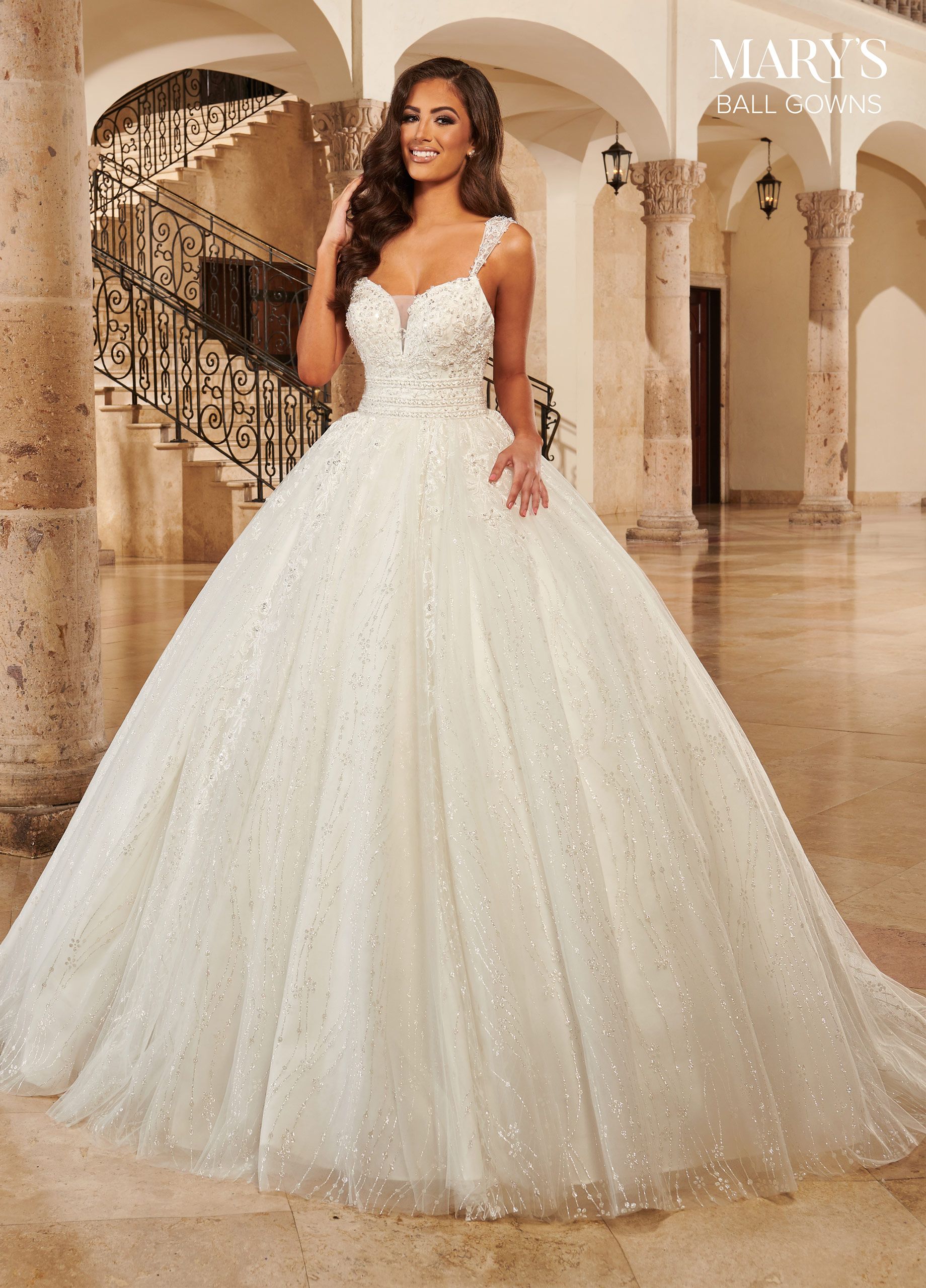 Princess Ball Gown Wedding Dress with Sleeves,Classic Bridal Gown,WD00 -  Wishingdress