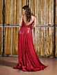Tiffany Designs 16189 Plunging Neck Beaded A-Line Dress