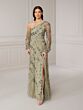 Adrianna Papell 40416 Bishop Sleeve Asymmetrical Neck Dress - Stock Only