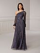 Adrianna Papell 40416 Bishop Sleeve Asymmetrical Neck Dress - Stock Only