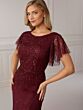 Christina Wu 40556 Flare Sleeve Scoop Neck Dress