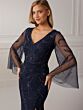 Adrianna Papell 40419 Bell Sleeve V-Neck Dress - Stock Only