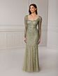 Adrianna Papell 40420 Square Neckline Illusion Sleeve Dress - Stock Only