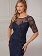 Adrianna Papell 40421 Illusion Back Floral Beadwork Dress - Stock Only