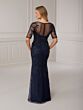 Adrianna Papell 40421 Illusion Back Floral Beadwork Dress - Stock Only