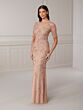 Adrianna Papell 40421 Illusion Back Floral Beadwork Dress - Stock Only