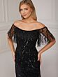 Christina Wu 40557 Off The Shoulder Flutter Sleeve Dress