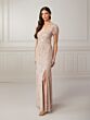 Adrianna Papell 40423 Puff Sleeve Square Neck Dress - Stock Only