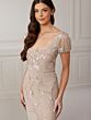 Adrianna Papell 40423 Puff Sleeve Square Neck Dress - Stock Only