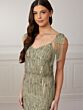 Adrianna Papell 40425 Overlay Bodice Bow Strap Dress - Stock Only