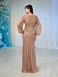 Adrianna Papell 40453 Beaded Bishop Sleeve Dress - Stock Only