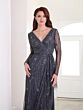 Adrianna Papell 40454 Illusion Sleeve V-Neck Dress - Stock Only