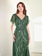 Adrianna Papell 40460 V-Neck Flutter Sleeve Dress - Stock Only