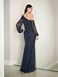Adrianna Papell 40464 Asymmetric Neck Bishop Sleeve Dress - Stock Only