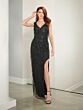 Adrianna Papell 40465 Scoop Back Cutaway Slit Dress - Stock Only
