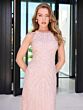 Adrianna Papell 40466 Halter Neck Cut-In Shoulder Beaded Dress - Stock Only