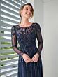 Adrianna Papell 40467 Beaded A-Line Long Sleeve Dress - Stock Only