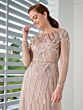 Adrianna Papell 40467 Beaded A-Line Long Sleeve Dress - Stock Only
