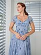 Christina Wu 40563 Sheer Sleeve Court Neck Dress