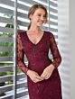 Adrianna Papell 40469 Godet Skirt Illusion Sleeve Dress - Stock Only