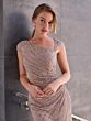 Christina Wu 40564 Side Ruched Cap Sleeve Beaded Dress