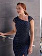 Christina Wu 40564 Side Ruched Cap Sleeve Beaded Dress