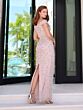 Adrianna Papell 40479 Back Slit Off-The-Shoulder Beaded Dress