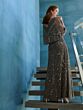 Adrianna Papell 40481 Cape Sleeve Beaded V-Neck Dress