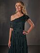 Christina Wu 40570 Asymmetrical Neckline Floral Dress