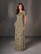 Adrianna Papell 40509 Short Sleeve Jewel Neckline Dress