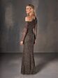 Adrianna Papell 40510 Long Sleeve Asymmetrical Neckline Dress