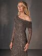 Adrianna Papell 40510 Long Sleeve Asymmetrical Neckline Dress
