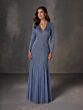 Adrianna Papell 40516 Long Sleeve Stand-Up Collar Dress