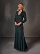 Adrianna Papell 40516 Long Sleeve Stand-Up Collar Dress